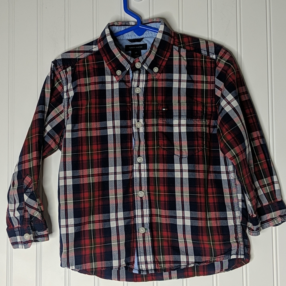 Tommy Hilfiger Plaid Button Down Shirt 2T